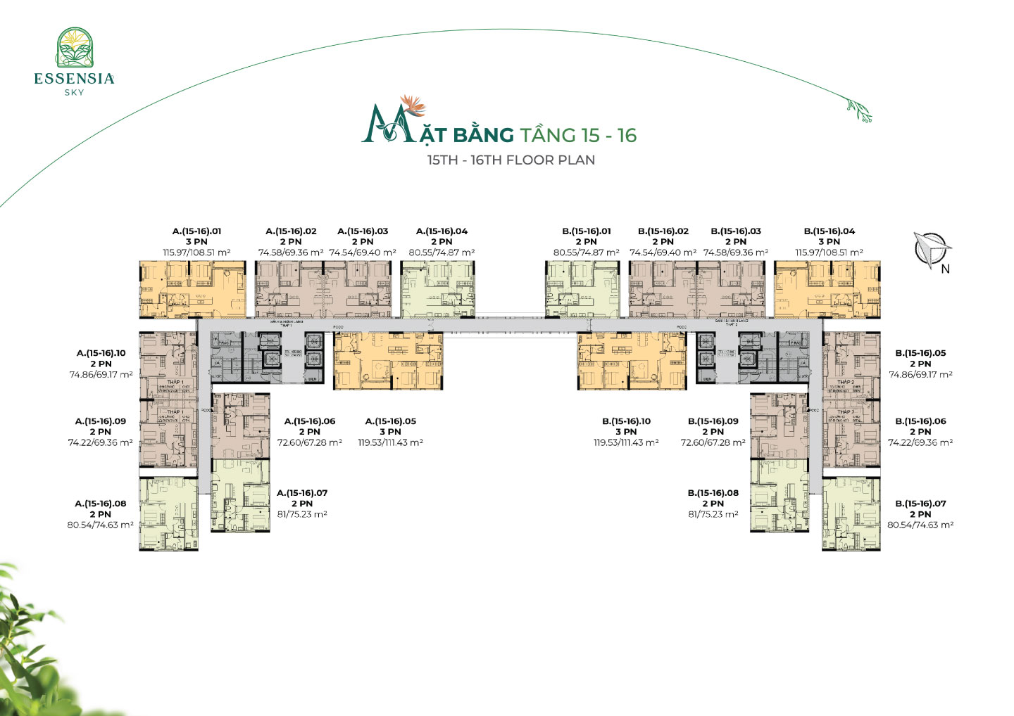 mặt bằng essensia sky