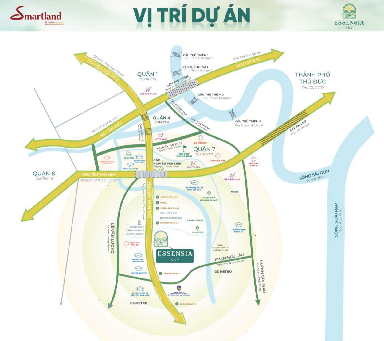 vị trí dự án essensia sky